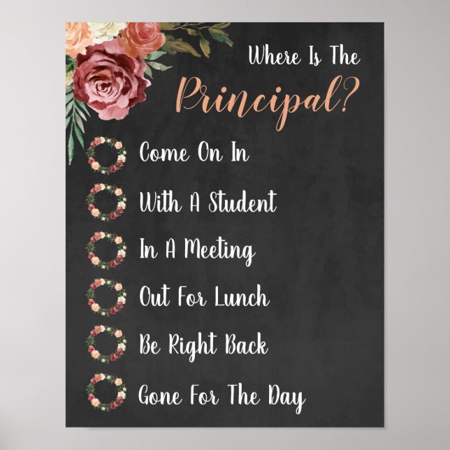 Where is the Principal Office Door Sign (Front)