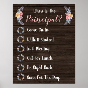 Where is the Principal Office Door Sign