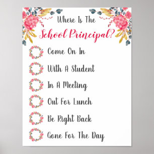 Where is the Principal Office Door Sign