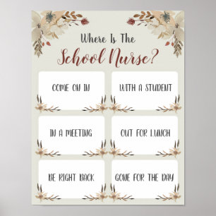 Where is the School Nurse Office Door Sign