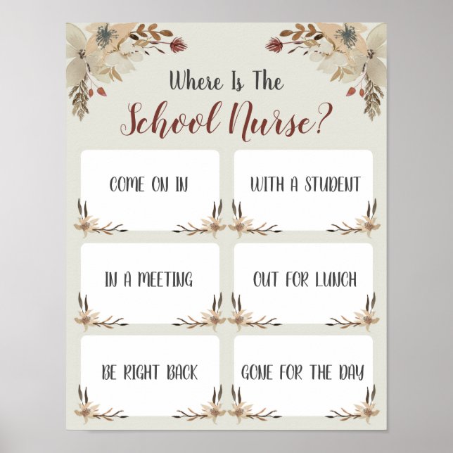 Where is the School Nurse Office Door Sign (Front)