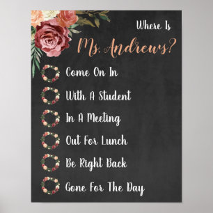 Where is the Teacher Office Door Sign