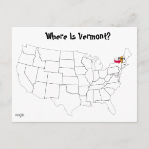 Where Is Vermont? Postcard