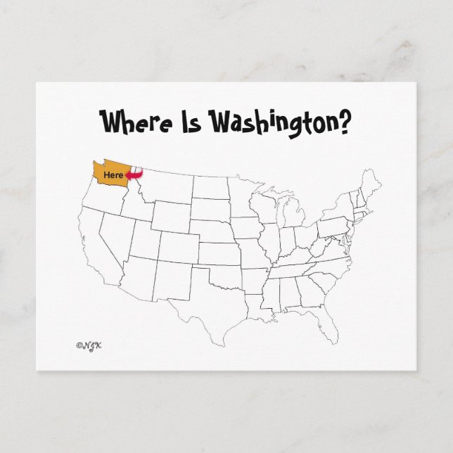 Where Is Washington? Postcard (Front)