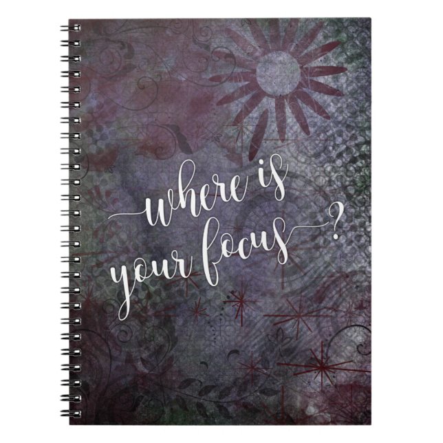 Where is Your Focus? Typography Rustic Abstract 2 Notebook (Front)