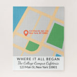 Where It All Began Custom Map Valentine's Day Jigsaw Puzzle<br><div class="desc">Where it all began Valentine's Day puzzle with a custom map of the location where you met.</div>