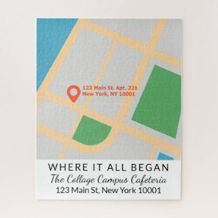 Where It All Began Custom Map Valentine's Day Jigsaw Puzzle