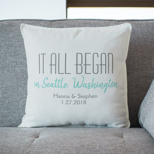 Where it All Began Love Story Home Town Pillow