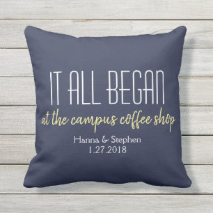 Where it All Began Love Story Outdoor Pillow