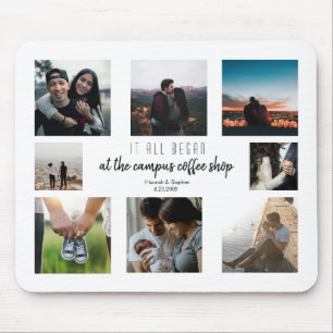 Where it All Began Love Story Photo Collage Mouse Pad