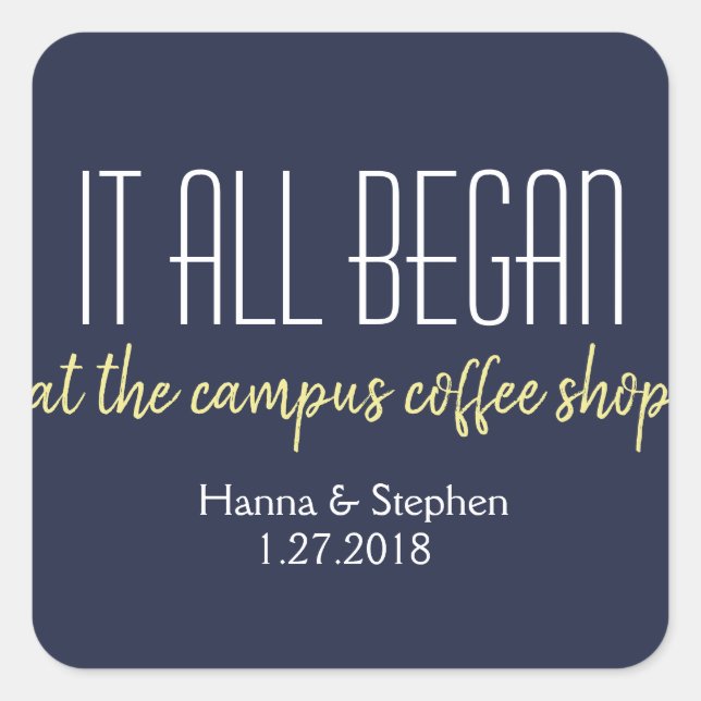 Where it All Began Love Story Square Sticker (Front)