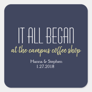 Where it All Began Love Story Square Sticker