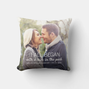 Where It All Began Personalised Couples Photo Cushion