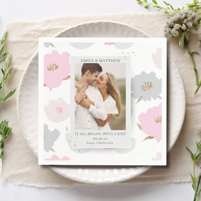 Where It All Began Romantic Couples Personalised Napkin (Creator Uploaded)