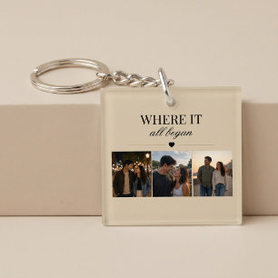 Where It All Began Three Photo Memory Key Ring