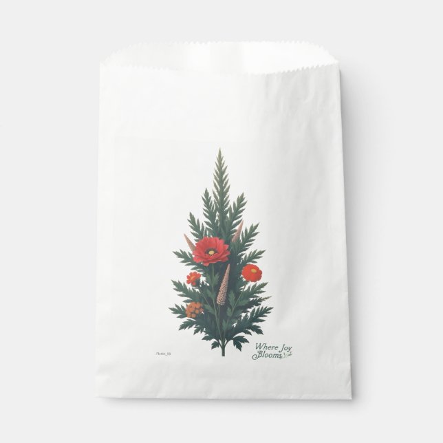 Where Joy Blooms Favour Bags | holiday Gift Bags (Front)