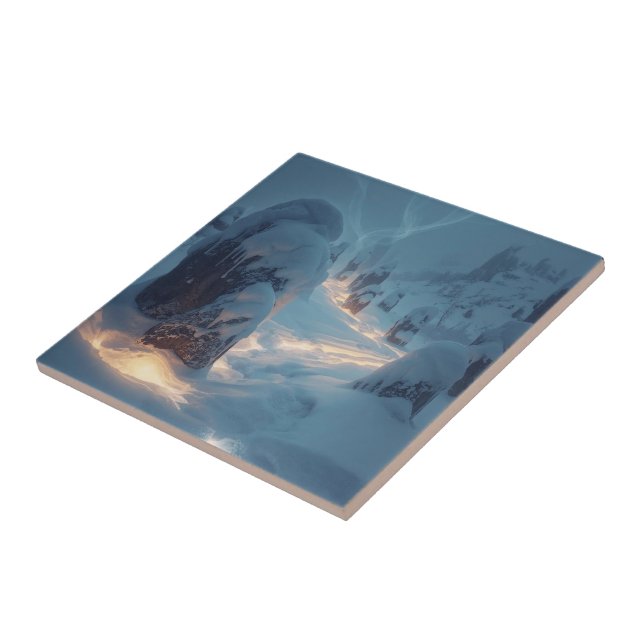 Where Light Wanders in Winter Ceramic Tile (Side)