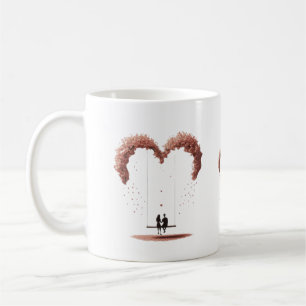 Where Love Gently Falls Petals Between Two Hearts  Coffee Mug