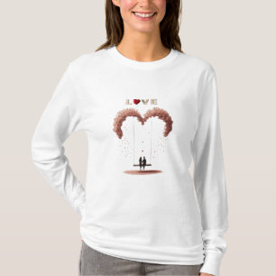 Where Love Gently Falls Petals Between Two Hearts T-Shirt