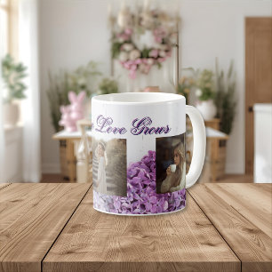 Where Love Grows Mug Personalized Lilac Photo Mu