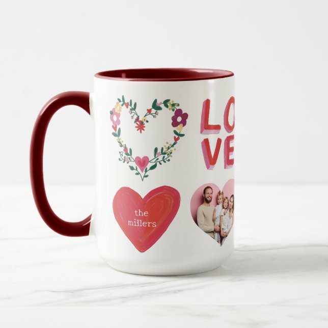 Where Love Grows Personalised Photo and Text Mug (Left)