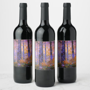 Where Magic Hides - Wide Woodland Landscape Wine Label