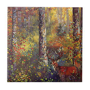 Where Magic Hides - Woodland Landscape Ceramic Tile