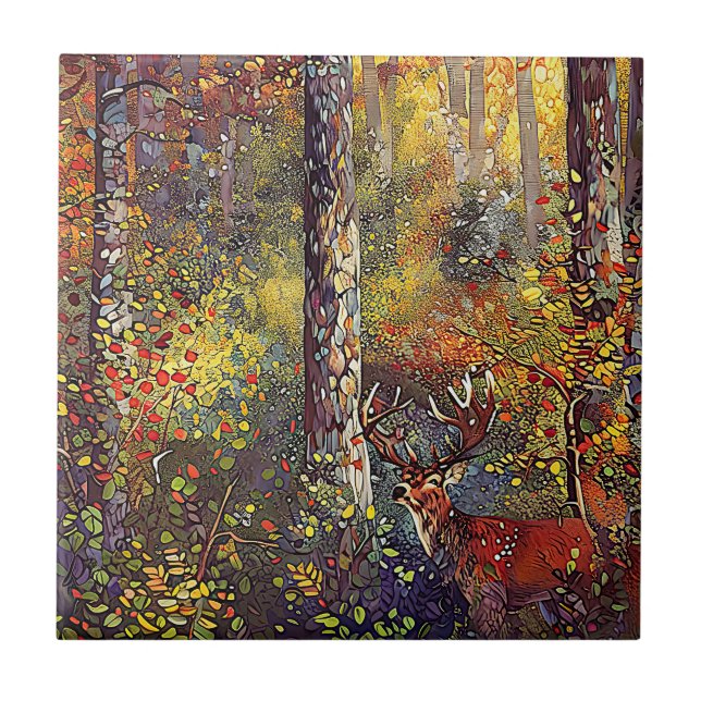 Where Magic Hides - Woodland Landscape             Ceramic Tile (Front)