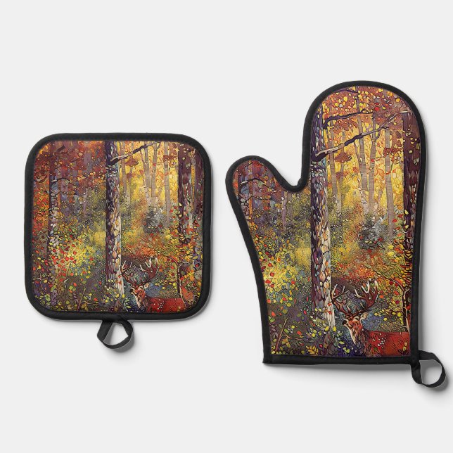 Where Magic Hides - Woodland Landscape             Oven Mitt & Pot Holder Set (Front)