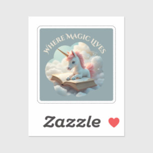 Where Magic Lives - Cute Unicorn Sticker