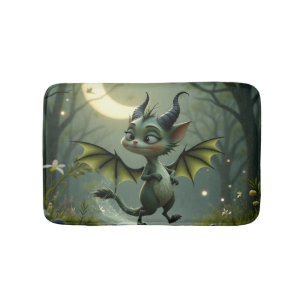 Where moonbeams dance, little mischief awakens.  bath mat