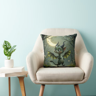 Where moonbeams dance, little mischief awakens. cushion