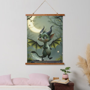 Where moonbeams dance, little mischief awakens.  hanging tapestry