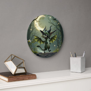 Where moonbeams dance, little mischief awakens. large clock
