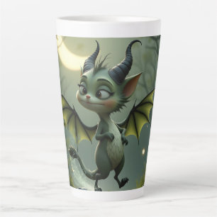 Where moonbeams dance, little mischief awakens.  latte mug