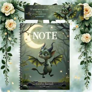 Where moonbeams dance, little mischief awakens. notebook
