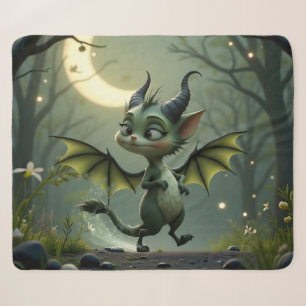 Where moonbeams dance, little mischief awakens. sherpa blanket