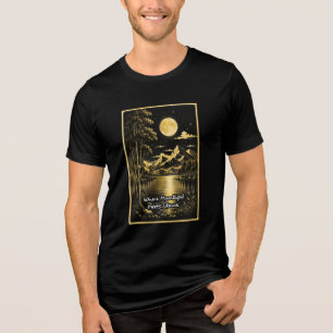 Where Moonlight Meets Silence Serene Nightscape Tri-Blend Shirt