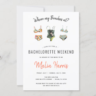 Where my Beaches at? Bachelorette Itinerary Invitation
