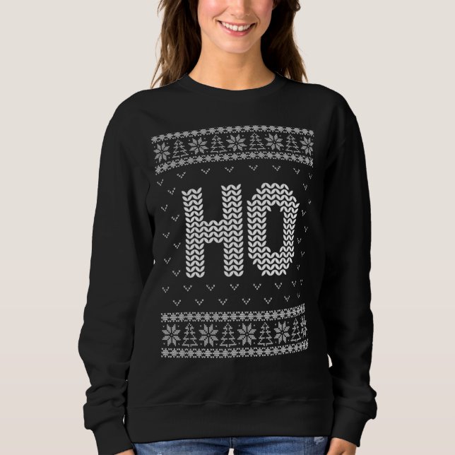 Where My Ho's At Ho Couple Ugly Christmas Sweater  (Front)