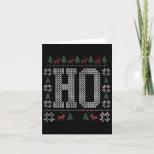 Where My Ho's At Ho Matching Couple Christmas Ugly Card