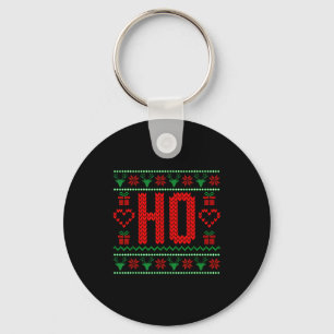 Where My Ho's At Ugly Christmas Sweater Couples Ma Key Ring