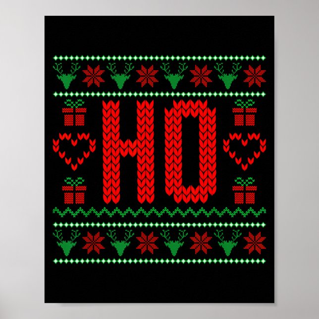 Where My Ho's At Ugly Christmas Sweater Couples Ma Poster (Front)