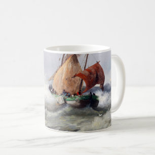 Where Nature Reigns: Stormy Seascape with Seagulls Coffee Mug