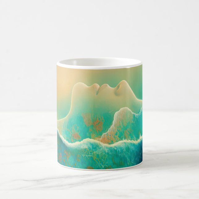 "Where Ocean Becomes Memory"  - Blue Green   Coffee Mug (Center)