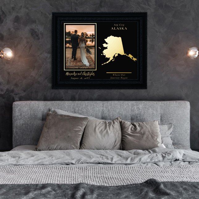 Where Our Journey Began Alaska Wedding Photo Foil Prints (Creator Uploaded)