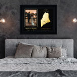 Where Our Journey Began Maine Wedding Photo Foil Prints<br><div class="desc">"Where Our Journey Began" wedding couple's state map and photo keepsake design with moveable heart to the location of your wedding or other memorable occasion. To move the heart location, simple click "Personalise" and then "Customise" and drag the heart to the location of your choice. Other states available in our...</div>