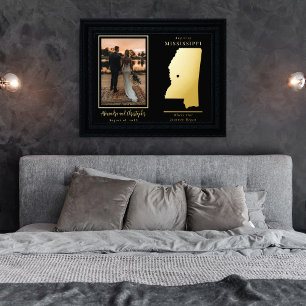 Where Our Journey Began Mississippi Wedding Photo  Foil Prints