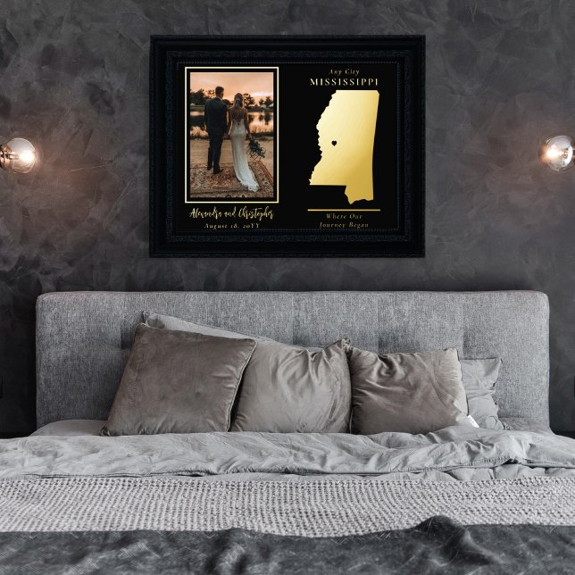 Where Our Journey Began Mississippi Wedding Photo  Foil Prints (Creator Uploaded)
