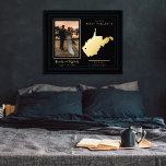 Where Our Journey Began West Virginia Wed Photo Foil Prints<br><div class="desc">"Where Our Journey Began" wedding couple's state map and photo keepsake design with moveable heart to the location of your wedding or other memorable occasion. To move the heart location, simple click "Personalise" and then "Customise" and drag the heart to the location of your choice. Other states available in our...</div>